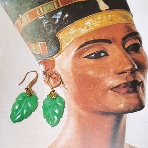 925, Genuine hand carved Jade, Garnet and natural untreated  white zircons.